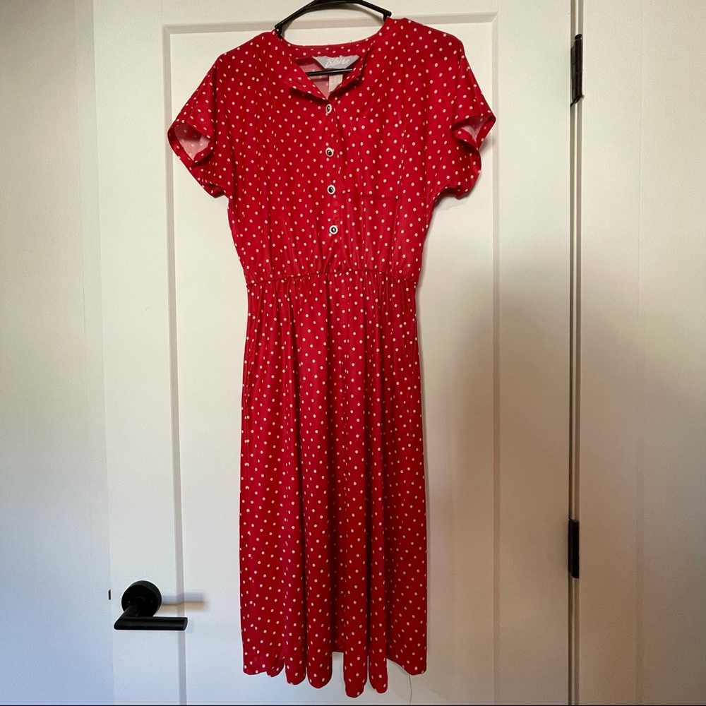 Vintage red polka dot dress by Blair